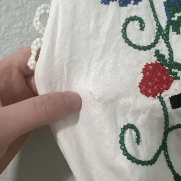 Farm Rio Cross Stitch Toucan Raspberries Fruit Embroidered Dress Size Small - Picture 4 of 6